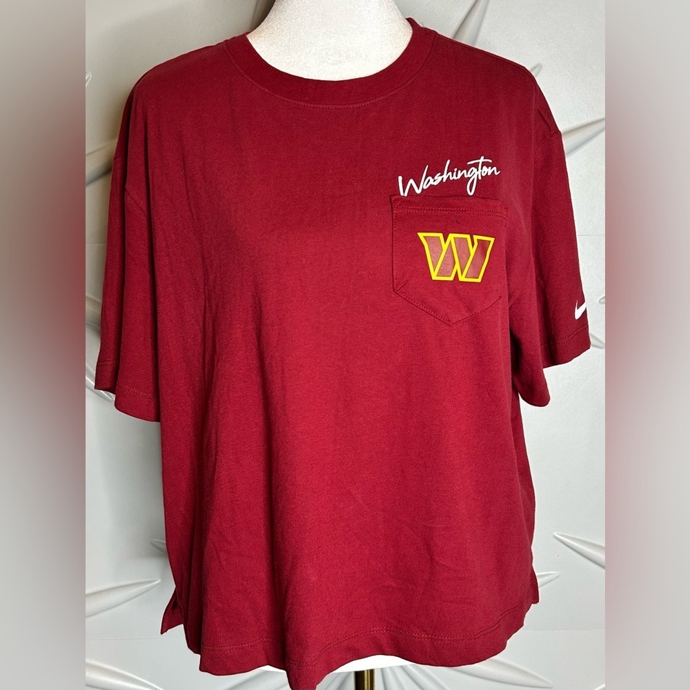 Nike/NFL SZ various women’s Washington Commanders logo tee w/1 breast pocket - Picture 2 of 10